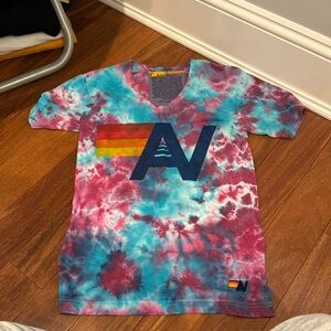 Blue and purple tie dye aviator nation t shirt